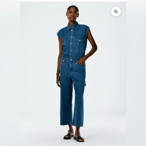Tibi Denim Cropped Slouchy Carpenter Jean